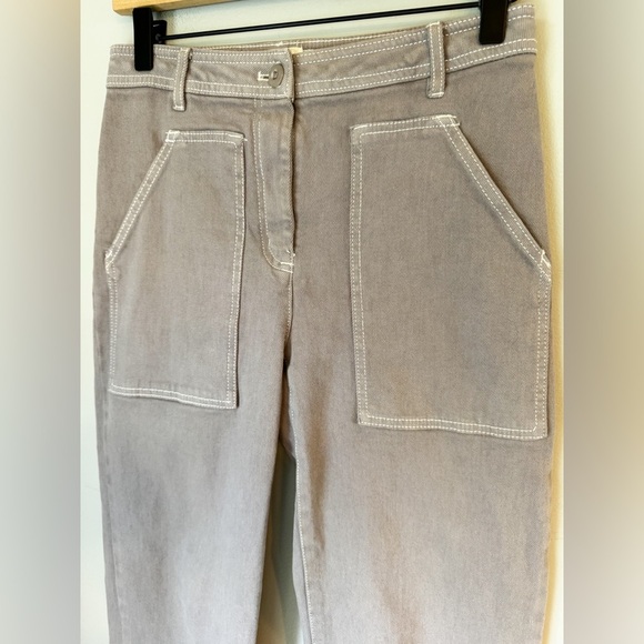 Aritzia Wilfred Free Mid Rise Straight Leg Modern Utility Pants In Beige Size 2 - Picture 3 of 9